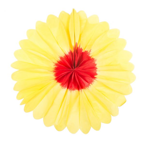Deko-Fächer Blume, rot-gelb