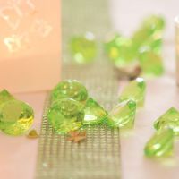 Deko-Diamanten, Ø 3 cm, grün-klar