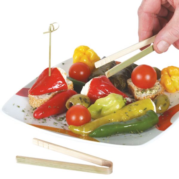 Bambus Fingerfood Zange, natur