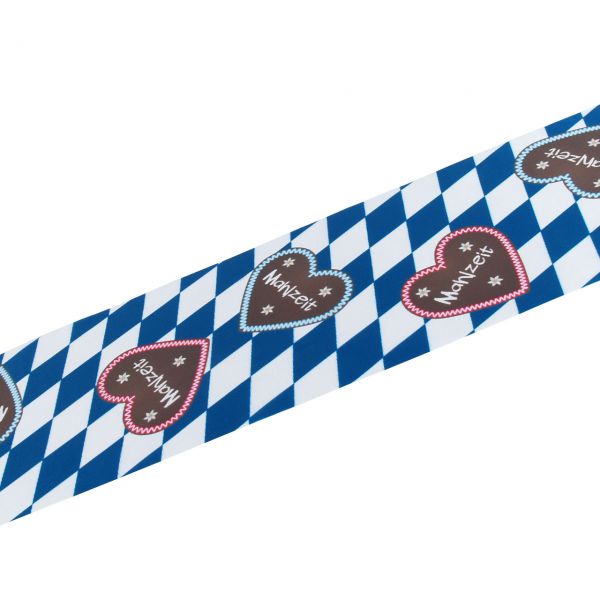 Tischläufer Oktoberfest Herzen, weiß-blau