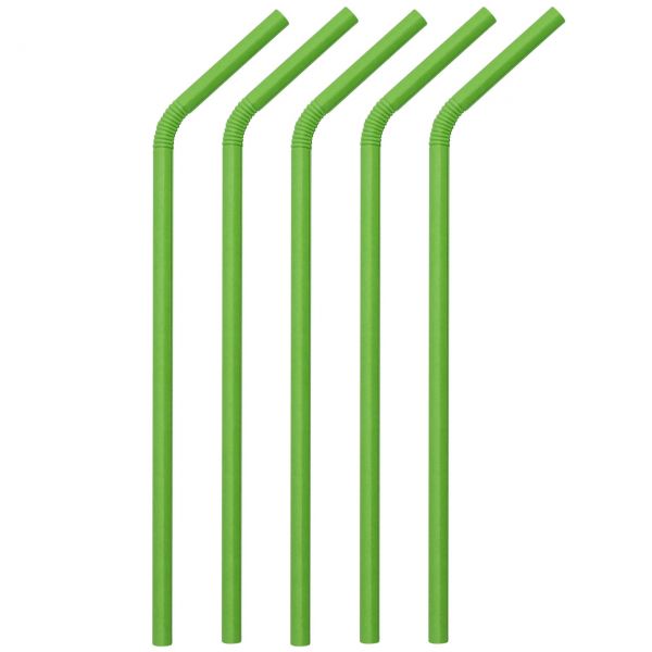 Papier Jumbo Knick-Trinkhalme Ø 0,7 x 23cm, vollfarbig grün