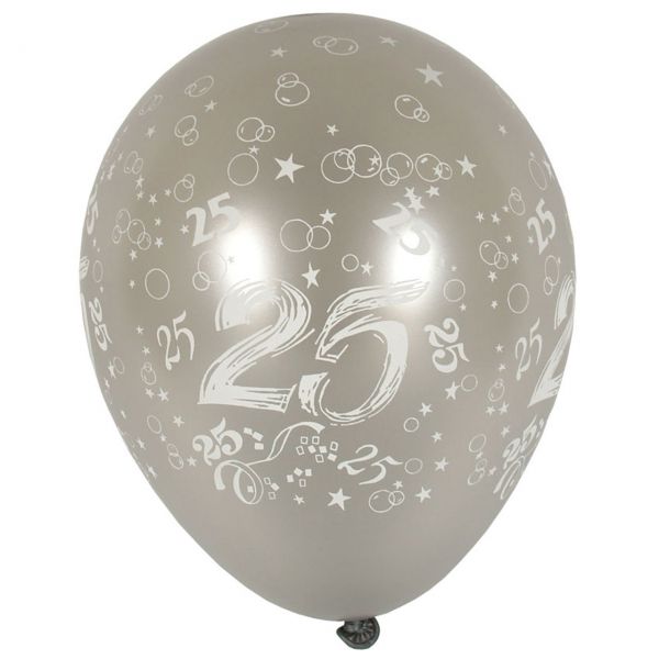 Luftballons 25 metallic, silber