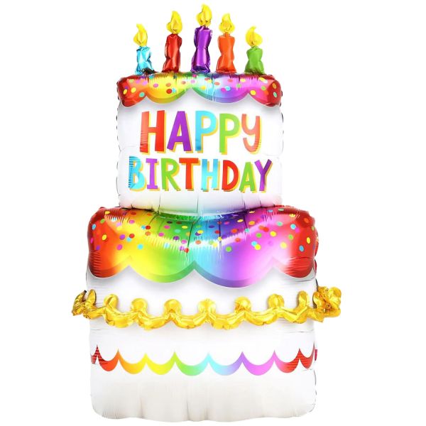 Folienballon Happy Birthday Torte, bunt