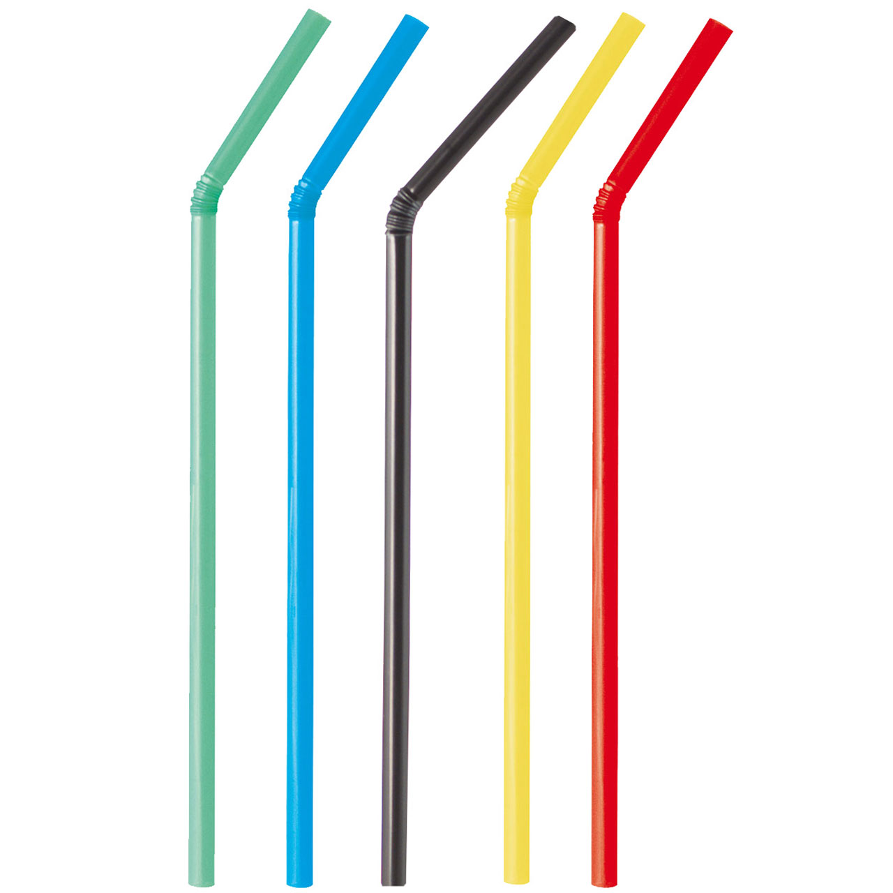 Trinkhalme Flex Strohhalme knickbar bunt gemischt farblich sortiert 240x5mm 