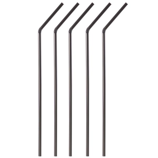 PLA Knick-Strohhalm 0,5 x 24 cm, schwarz