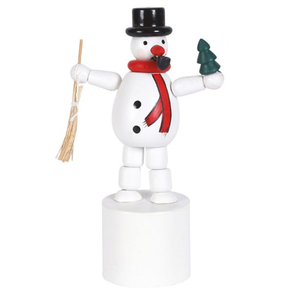 Steh-auf-Männchen Schneemann 11cm, weiß