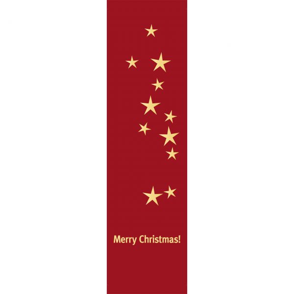 Banner Merry Christmas Sterne wetterfest, rot-gold