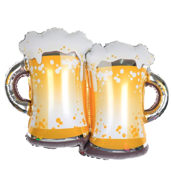 Folienballon Prost, gelb-weiß