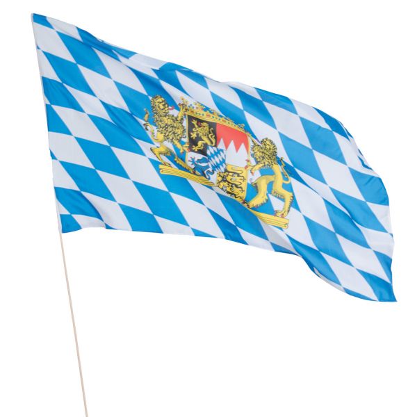 Maxi Flagge Bayern, Polyester, weiß-blau