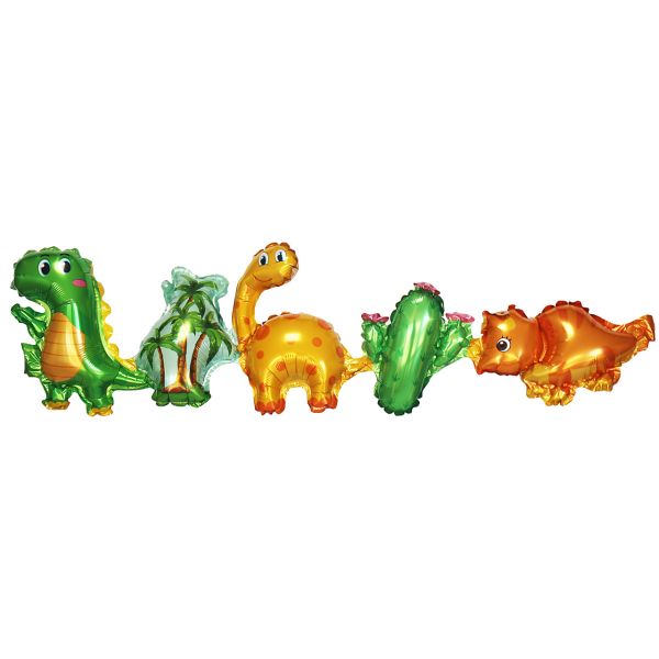 Folienballonkette Dinos, bunt