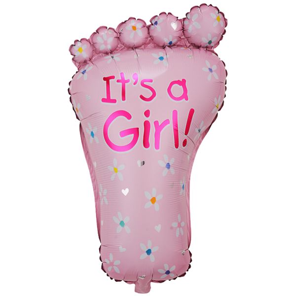 Folienballon Fuß It's a Girl, rosa