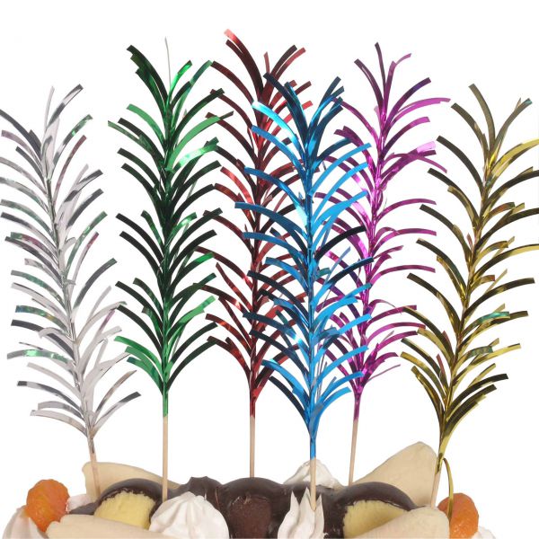 Party-Picker Palmwedel Spikes, metallic-bunt