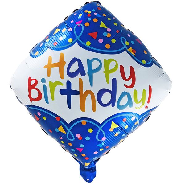Folienballon Happy Birthday Konfetti, bunt