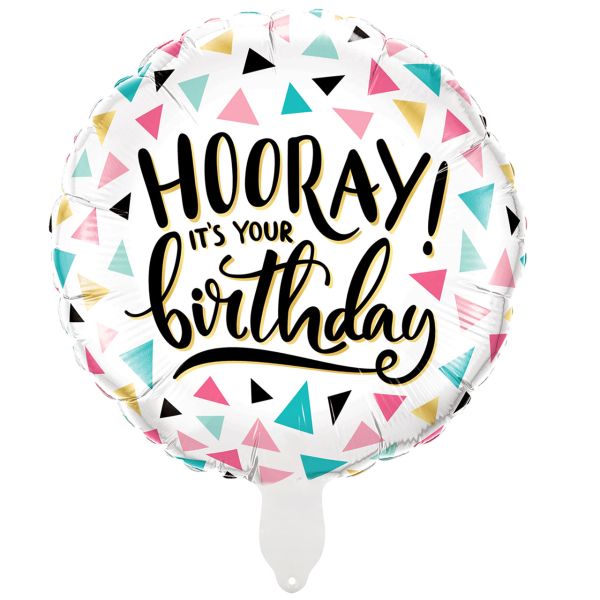 Folienballon HOORAY, bunt