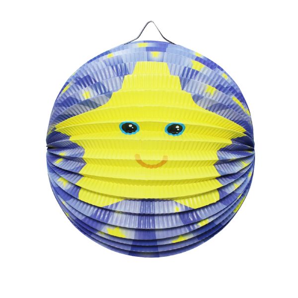 Kinder Laterne Stern, gelb-blau