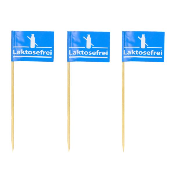 Party-Picker Flagge „Laktosefrei“, blau