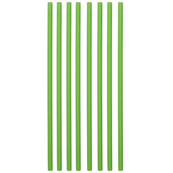 Papier Trinkhalme Jumbo Ø 0,7 x 23cm, vollfarbig grün