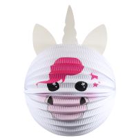 Kinder Laterne Einhorn, weiß-pink