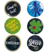 Happy New Year-Buttons, 6 Motive  