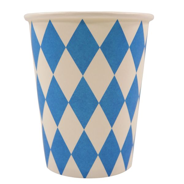 Papp-Trinkbecher Bayern 200ml, weiß-blau
