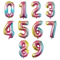 Zahl 0-9 Mini-Folienballon, H: 40 cm, bunt Zahl: 1
