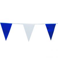 Maxi  Wimpelkette 20m, wetterfest, weiß-blau Maxi  Wimpelkette 20m, wetterfest, weiß-blau