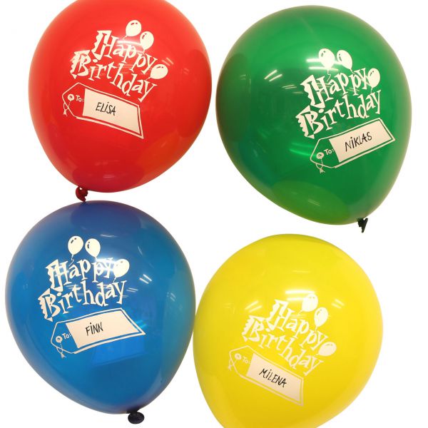 Luftballons Happy Birthday, beschreibbar, kristall