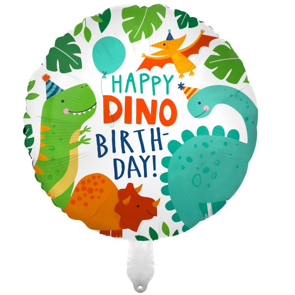 Folienballon Happy Birthday Dino, bunt