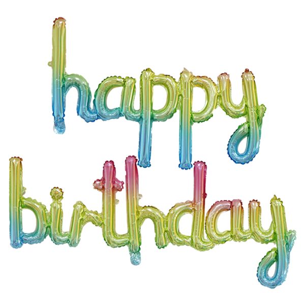 Folienballon Schrift Happy Birthday, bunt