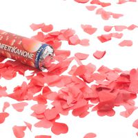 Konfetti-Kanone, Herzen rot 20 cm 