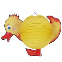 Kinder-Laterne Ente, gelb-rot