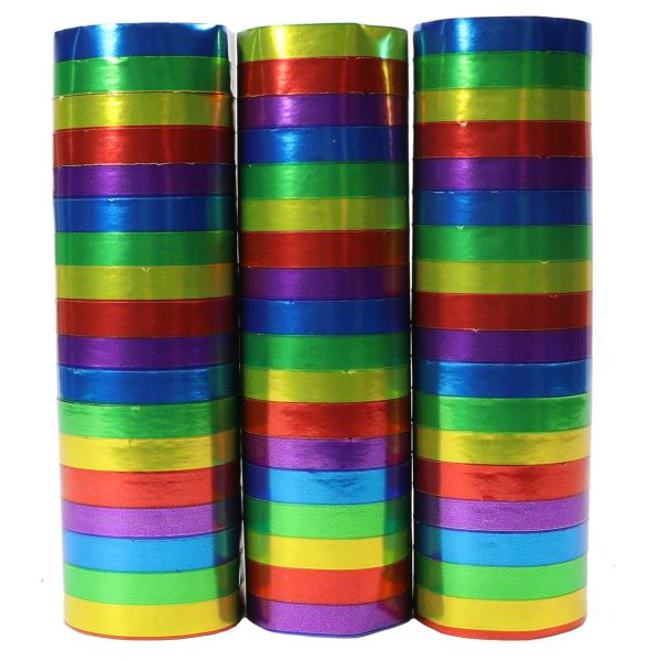 Luftschlange Regenbogen, bunt metallic