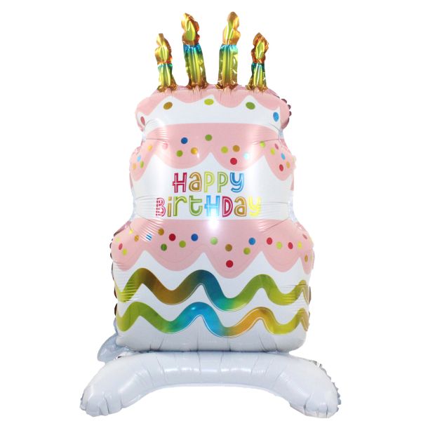 Folienballon Happy Birthday Torte, bunt