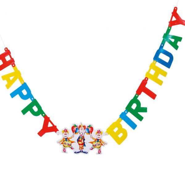 Girlande Happy Birthday mit LED Blinklicht, bunt