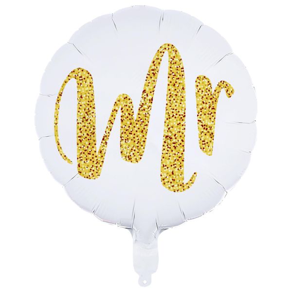 Folienballon Mr., weiß-gold
