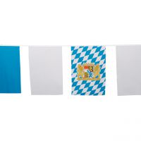 Maxi Flaggenkette Bayern 10m, wetterfest, weiß-blau