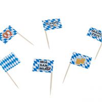 Flaggenpicker Oktoberfest-Gaudi, weiß-blau  Inhalt:25 Stück