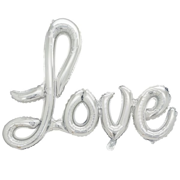 Folienballon Schriftzug Love, silber