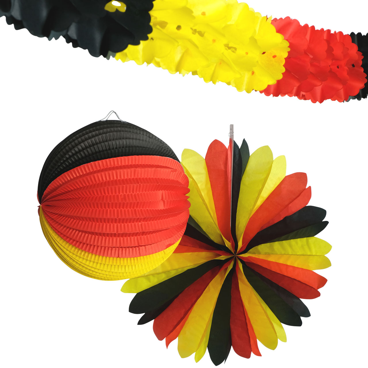 Deutschland-Fahne Fanartikel schwarz-rot-gold 14x21cm , günstige Faschings  Partydeko & Zubehör bei Karneval Megastore