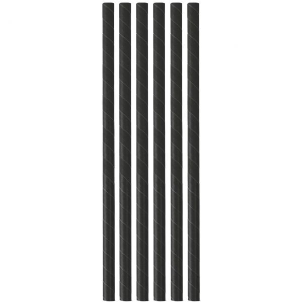 Papier Trinkhalme Jumbo Ø 0,8 x 25cm, schwarz