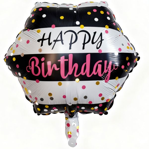 Folienballon Happy Birthday Konfetti, bunt