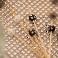 Party-Picker Kugel glitzer, schwarz-weiß Inhalt:6 Stück