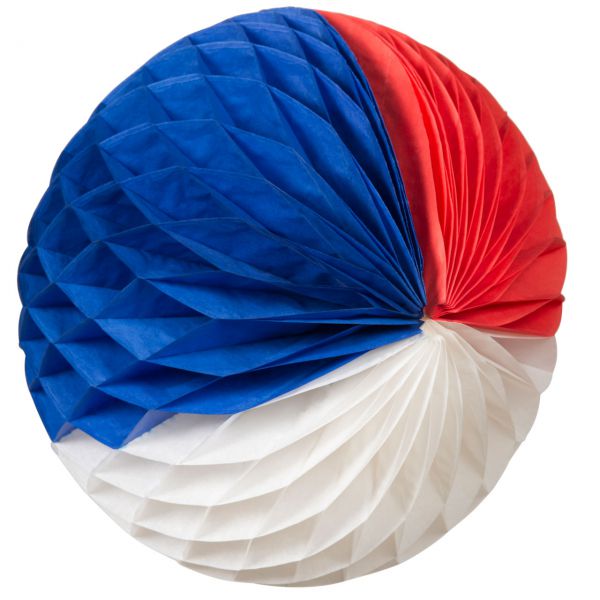 Wabenball, Ø 32 cm, weiß-blau-rot