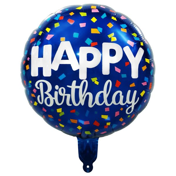 Folienballon Happy Birthday Konfetti, bunt